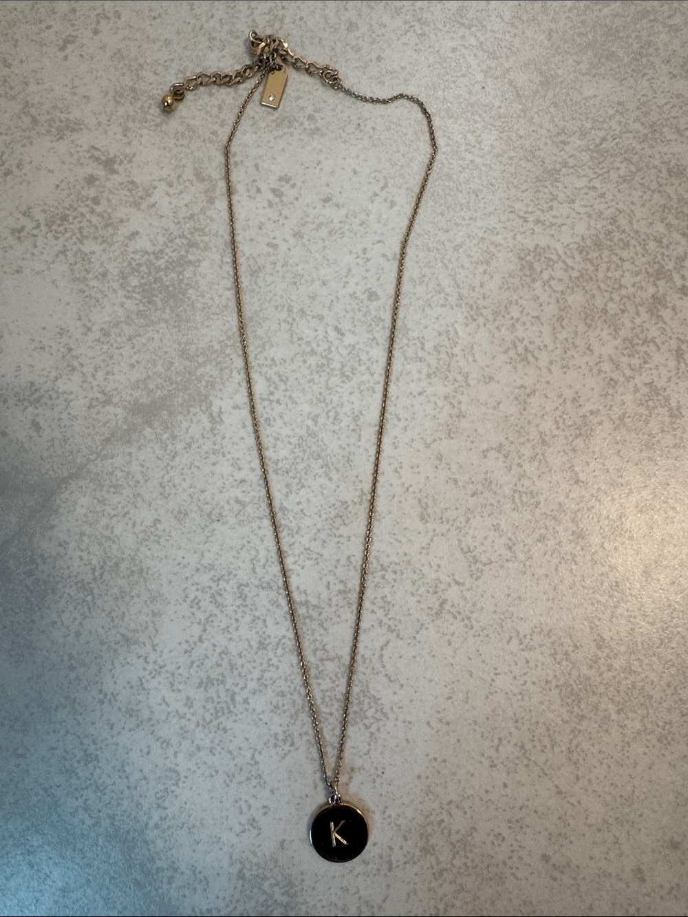 Kate Spade faux Gold Initial K Pendant Necklace - Women Jewelry with gift pouch